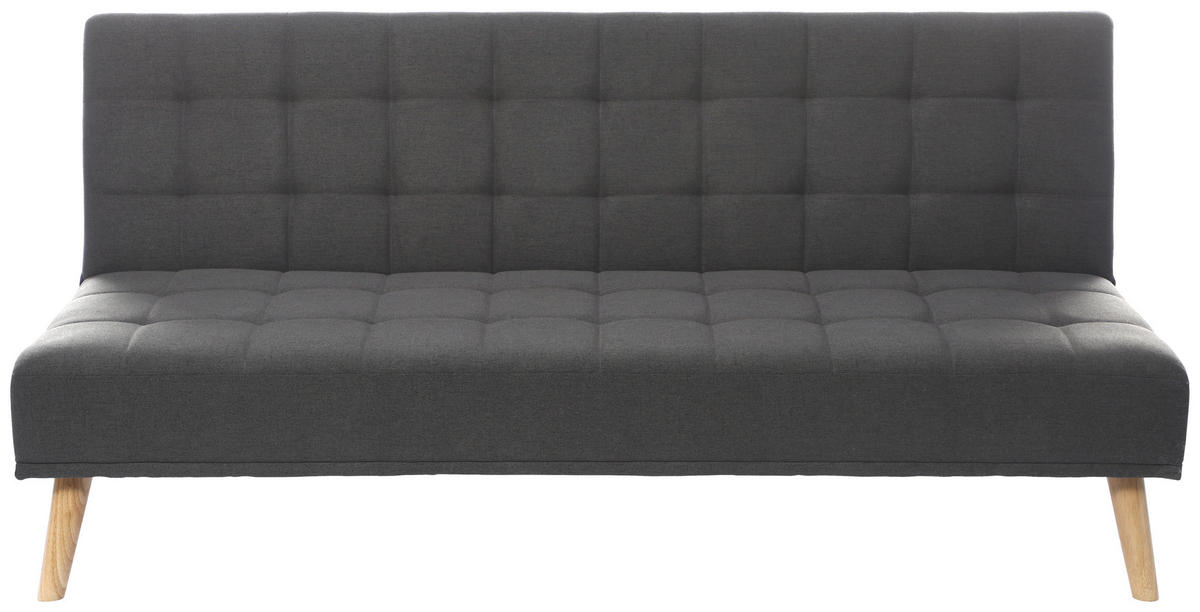 SCHLAFSOFA Leinenoptik Anthrazit  - Anthrazit/Schwarz, Design, Holz/Kunststoff (179/81/85cm) - P & B
