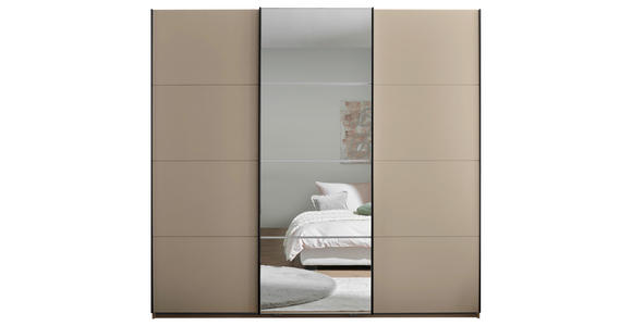 SCHWEBETÜRENSCHRANK in Kaschmir - Kaschmir/Schwarz, KONVENTIONELL, Glas/Holzwerkstoff (215/204/63cm) - Carryhome