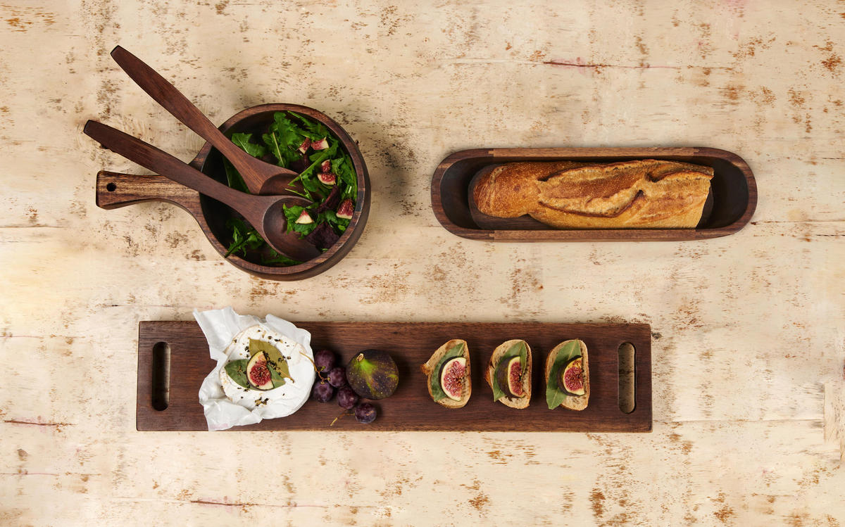 SALATBESTECK GRANDE  - Akaziefarben, Holz (30/7/2cm) - ASA
