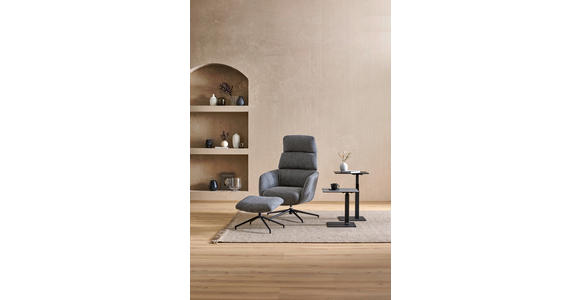 RELAXSESSELSET Webstoff Hocker, Kopfteilverstellung    - Schwarz/Grau, Design, Textil/Metall (73/110/87cm) - Dieter Knoll