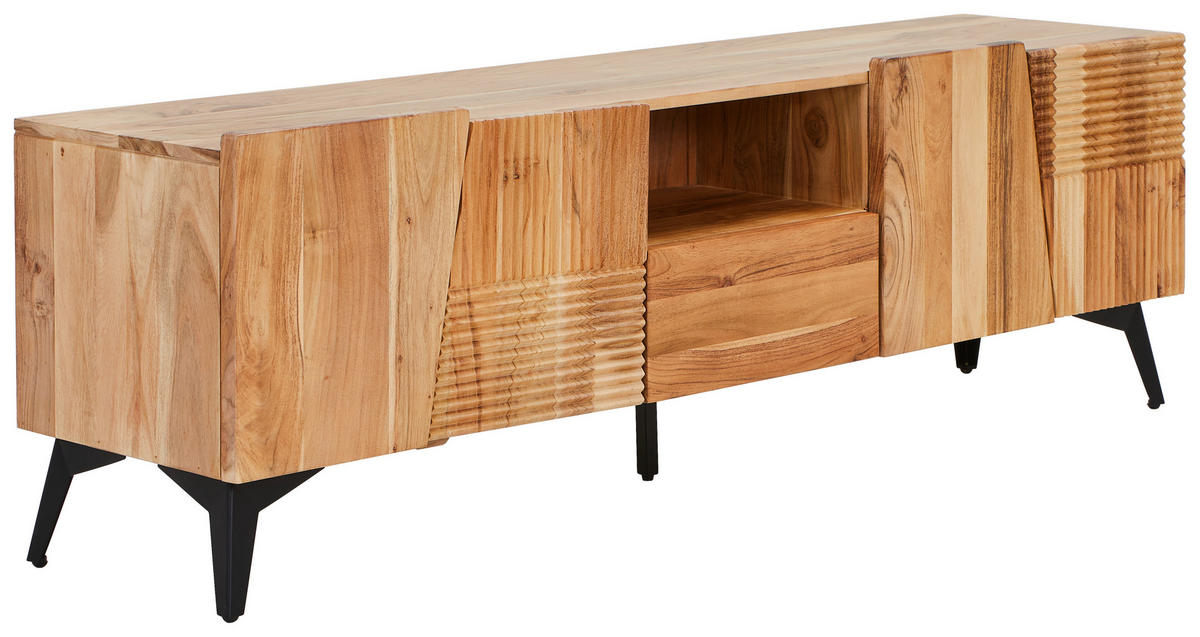 LOWBOARD  in 160/50/40 cm  - Schwarz/Akaziefarben, Modern, Holz/Metall (160/50/40cm) - Livetastic