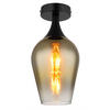 DECKENLEUCHTE  15/30 cm    - Klar/Goldfarben, Design, Glas/Metall (15/30cm) - Globo