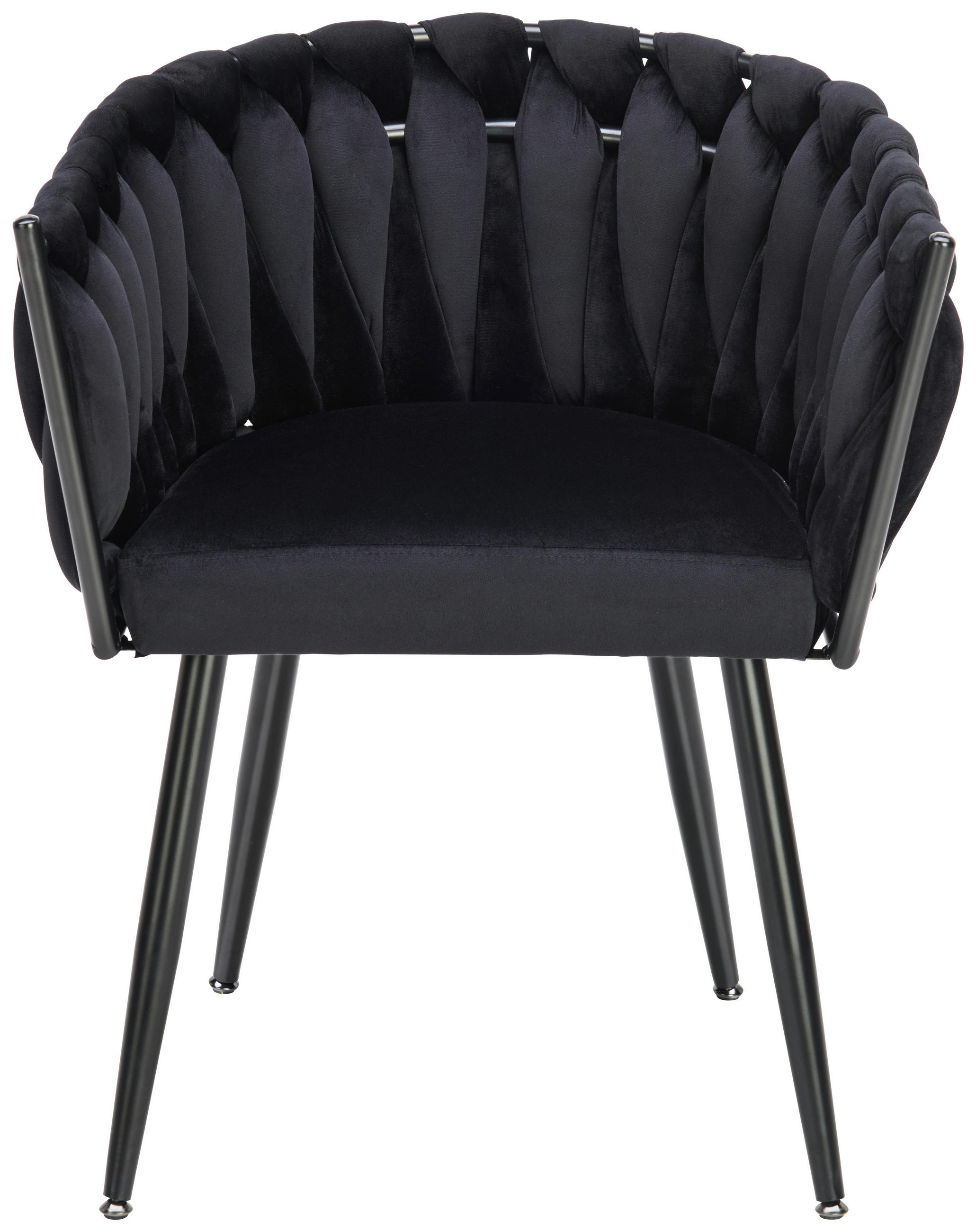 STOLIČKA S PODRÚČKAMI, zamat, čierna - čierna, Lifestyle, kov/textil (60/78/55cm) - Ambia Home