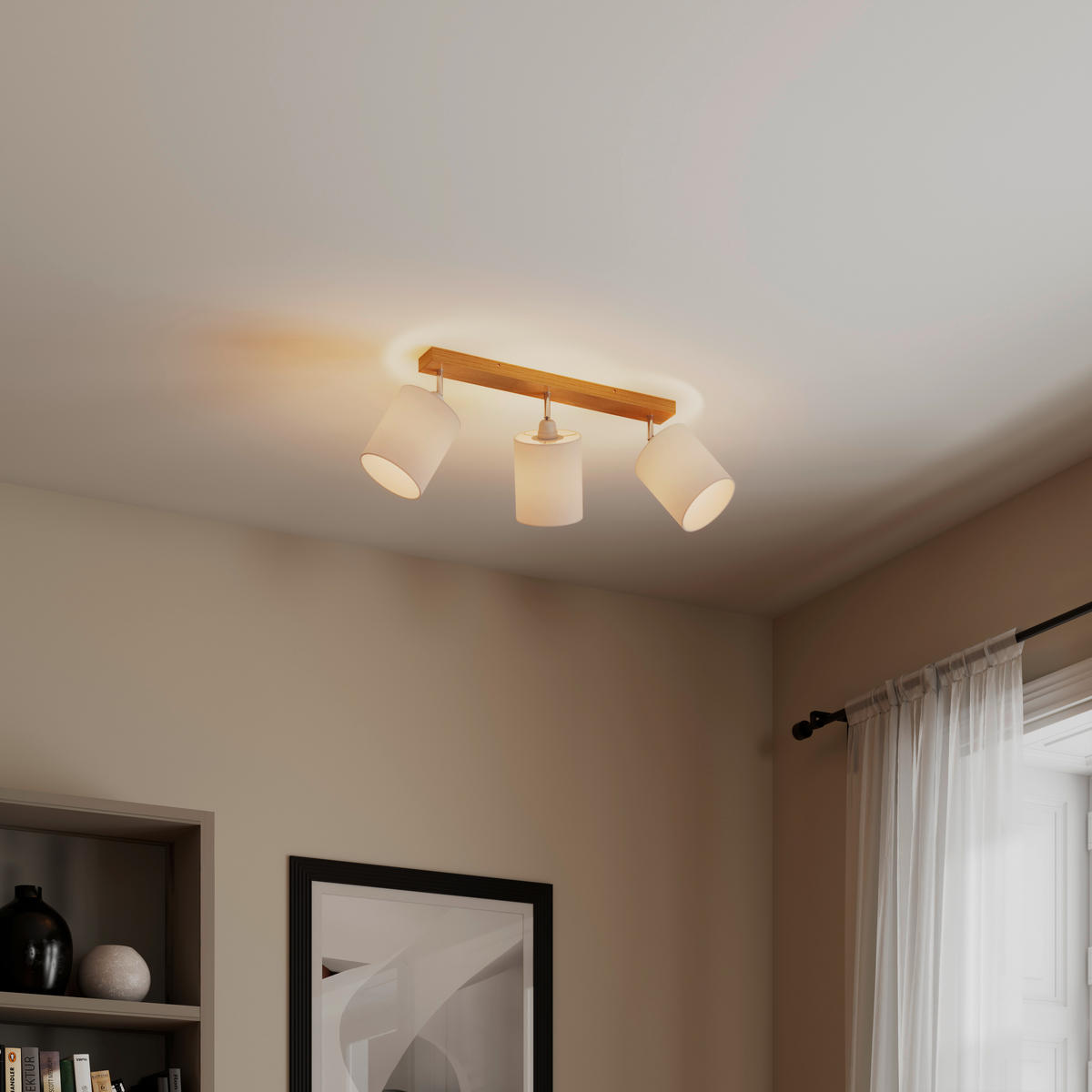 STRAHLER Sofia 82/38/26 cm  - Eschefarben/Weiß, Natur, Holz/Textil (82/38/26cm) - Marama