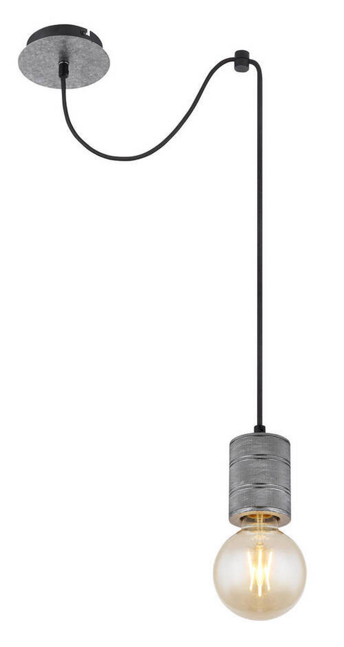VISEČA SVETILKA  Freddy      12/160 cm      E27 - srebrne barve, Basics, kovina (12/160cm) - Globo