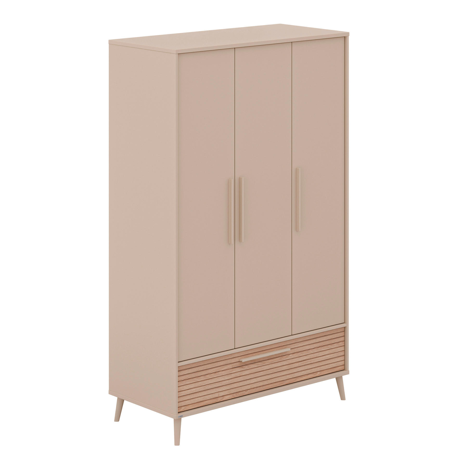 BABYKLEIDERSCHRANK Eefje Beige, Eichefarben  - Eichefarben/Beige, Basics, Holzwerkstoff (123,5/203,5/57,1cm) - Paidi