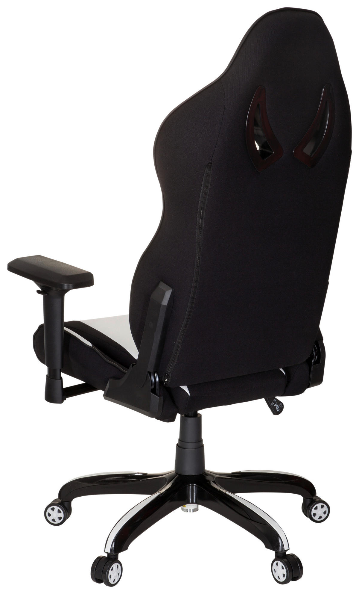 GAMINGSTUHL Schwarz, Weiß Textil   - Schwarz/Weiß, MODERN, Kunststoff/Textil (74/133/67cm) - MID.YOU
