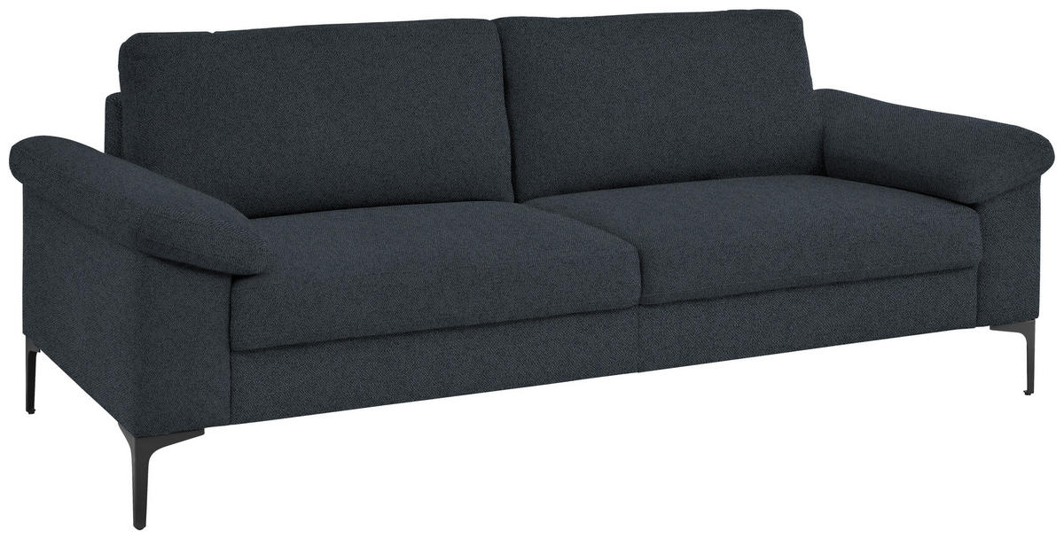 3-SITZER-SOFA in Flachgewebe Anthrazit  - Anthrazit/Schwarz, Design, Textil/Metall (226/89/97cm) - Pure Home Lifestyle