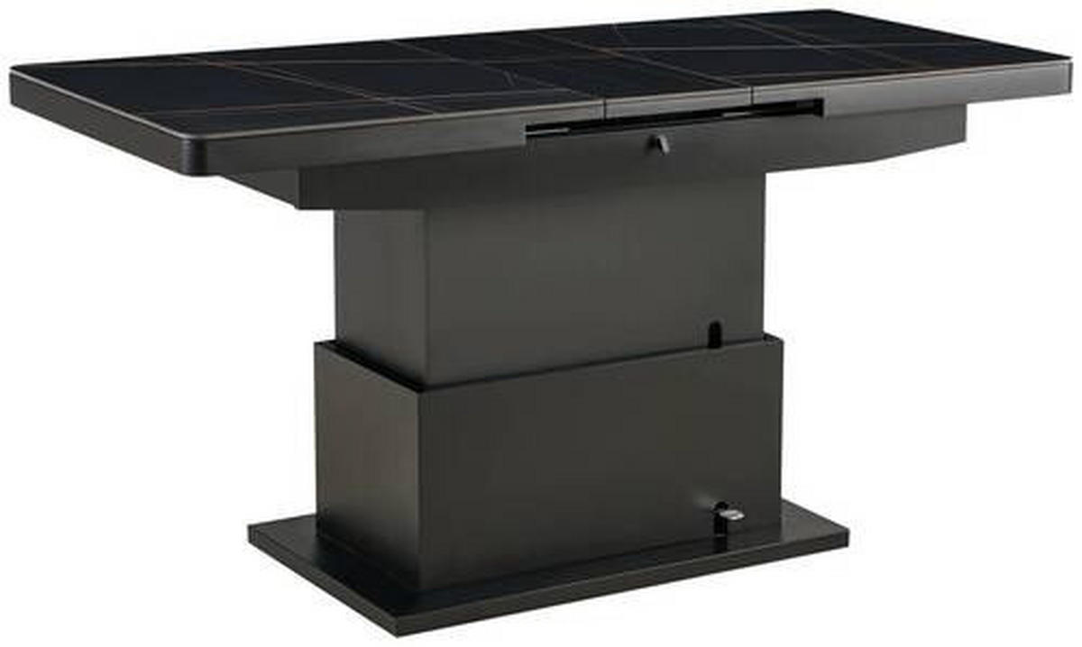 SOFFBORD i metall, keramik 125-150/49,5-79/70 cm  - svart, Design, metall/keramik (125-150/49,5-79/70cm) - Livetastic