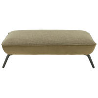 HOCKER Flachgewebe Olivgrün  - Chromfarben/Schwarz, Design, Textil/Metall (142/43/80cm) - Moderano