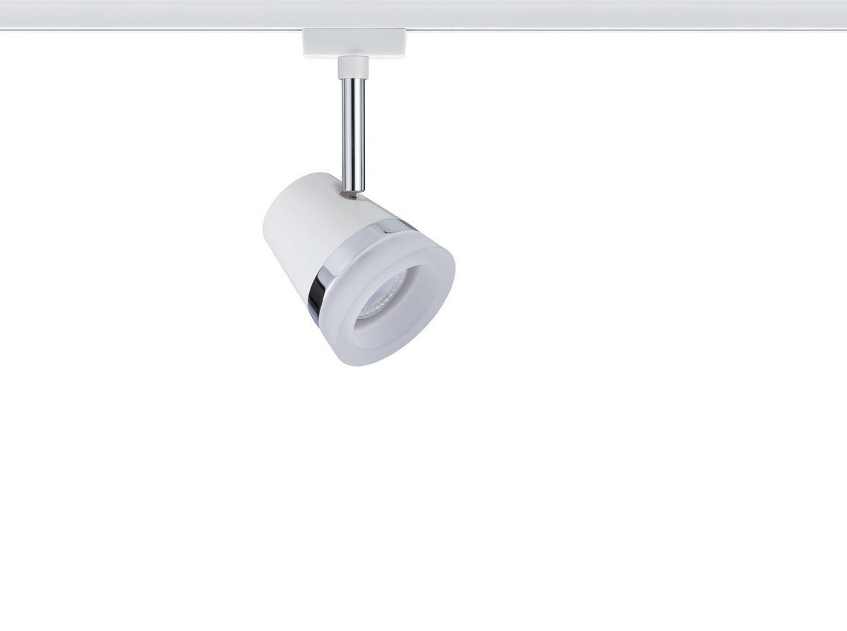 SCHIENENSYSTEM-STRAHLER URail 18/9 cm   - Chromfarben/Weiß, Design, Metall (18/9cm) - Paulmann