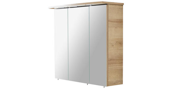 SPIEGELSCHRANK 75/72/20 cm  - Chromfarben/Eichefarben, KONVENTIONELL, Glas/Holzwerkstoff (75/72/20cm) - Xora