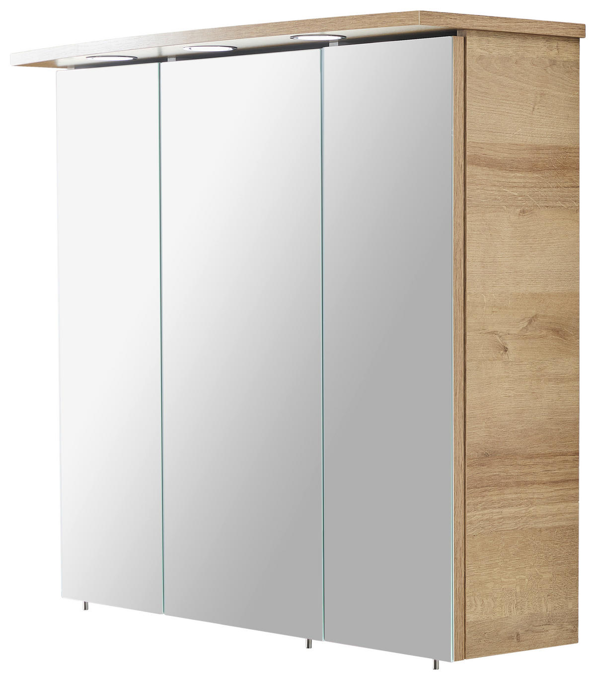 SPIEGELSCHRANK 75/72/20 cm  - Chromfarben/Eichefarben, KONVENTIONELL, Glas/Holzwerkstoff (75/72/20cm) - Xora