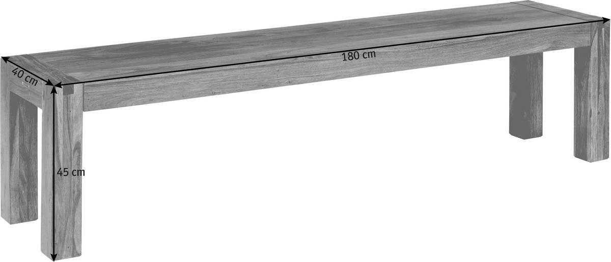 SEDACÍ LAVICE, sheesham, barvy sheesham - barvy sheesham, Lifestyle, dřevo (180/45/40cm) - Landscape