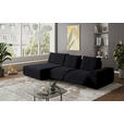 ECKSOFA in Velours Anthrazit  - Anthrazit/Schwarz, Design, Kunststoff/Textil (174/342cm) - Xora