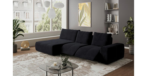 ECKSOFA in Velours Anthrazit  - Anthrazit/Schwarz, Design, Kunststoff/Textil (174/342cm) - Xora