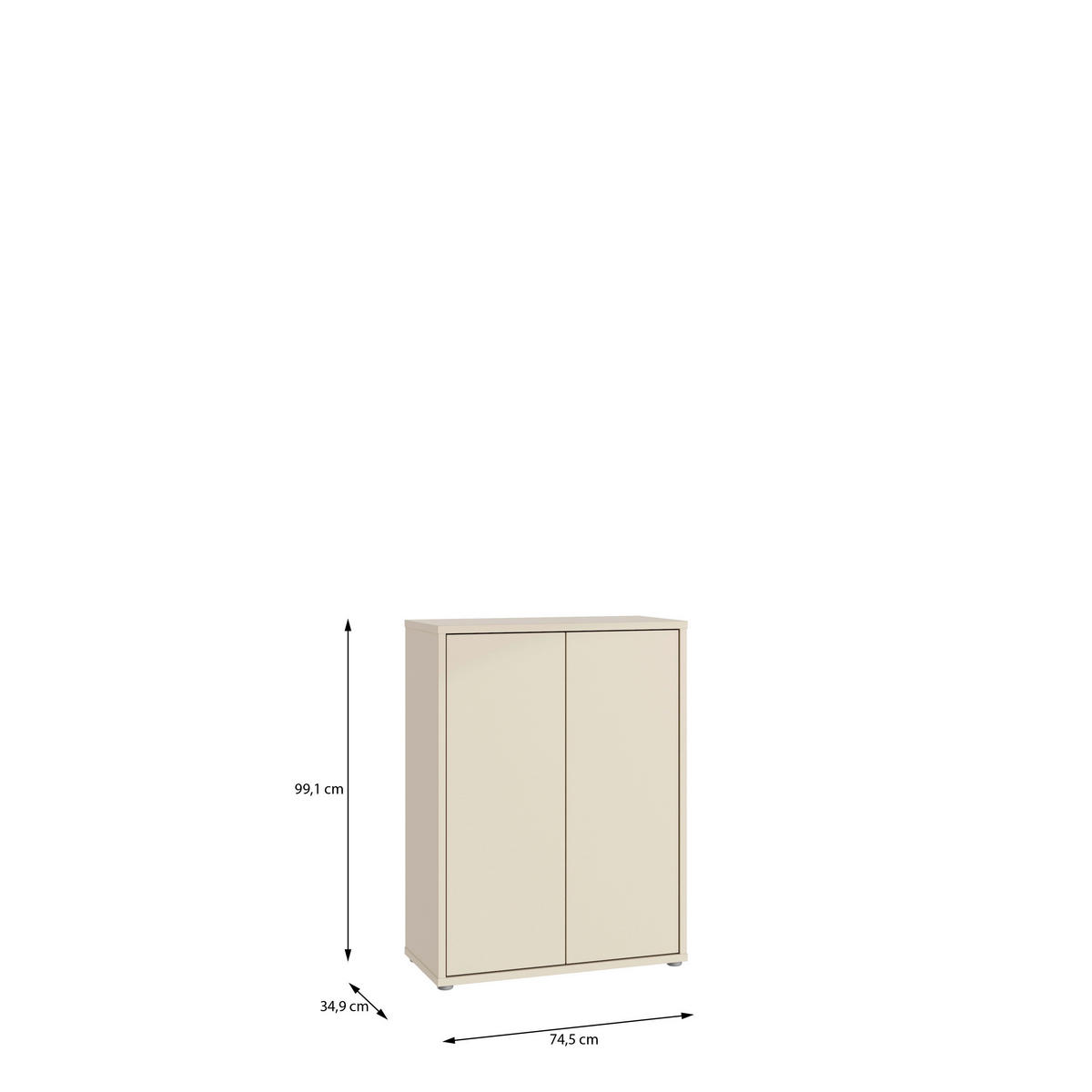 SCHUHSCHRANK Sandfarben  - Sandfarben/Grau, MODERN, Holzwerkstoff/Kunststoff (74,5/99,1/34,9cm) - Xora