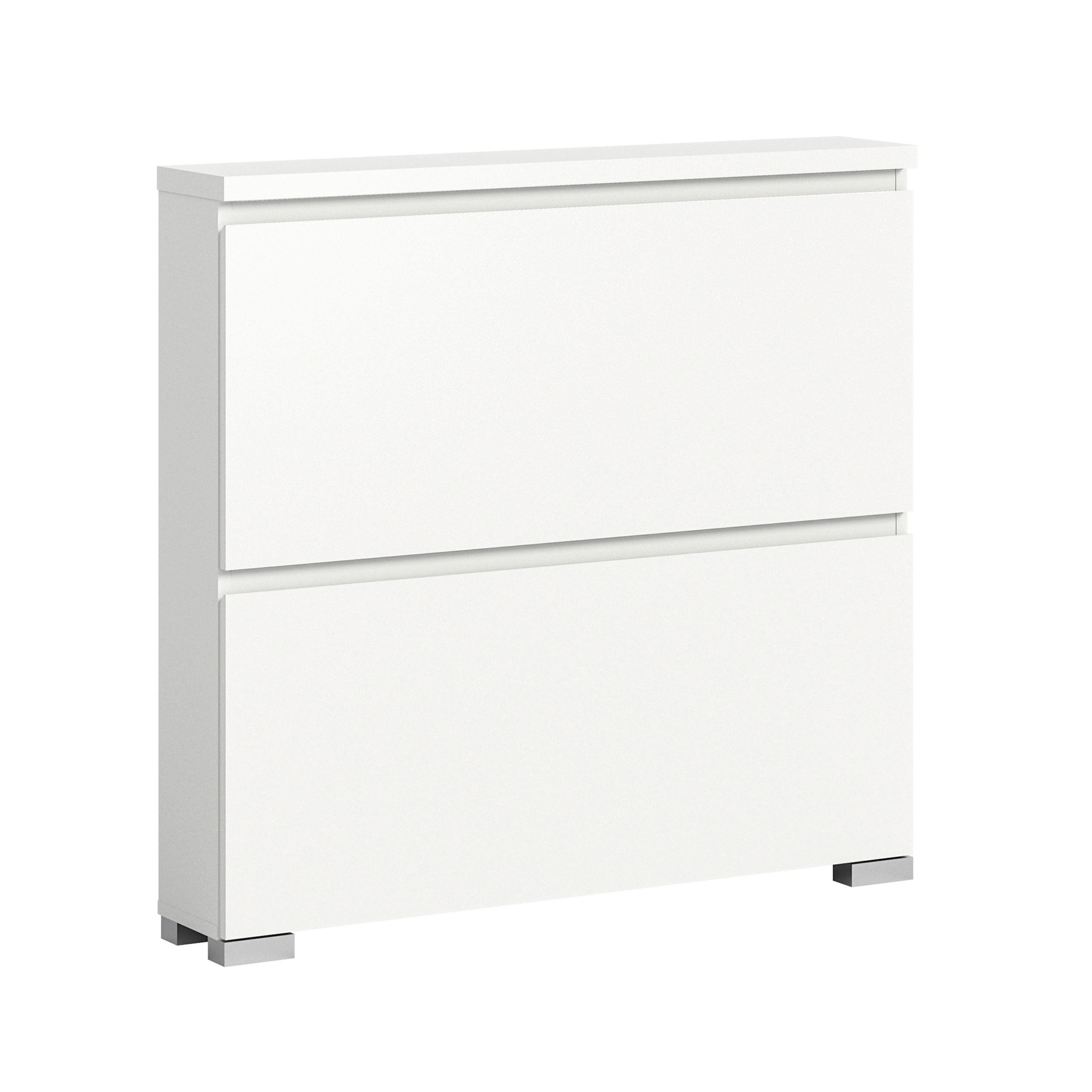 OMARA Z LOPUTAMI ZA ČEVLJE bela - srebrne barve/bela, Moderno, leseni material (95/91/18cm) - Mömax