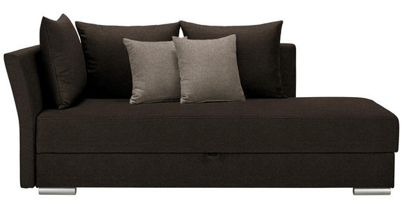 LIEGE  in Webstoff Dunkelbraun  - Chromfarben/Hellbraun, Design, Kunststoff/Textil (220/93/100cm) - Xora