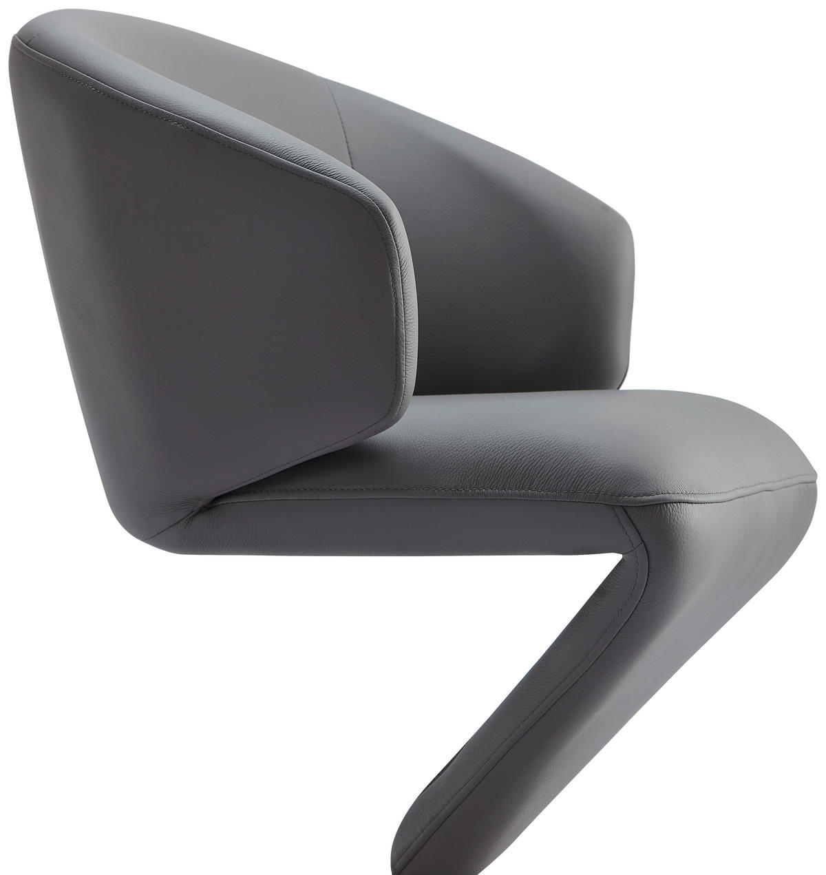 STOL MED ARMSTÖD järn äkta läder pigmenterad  - svart/antracit, Design, metall/läder (62/82/62cm) - Moderano