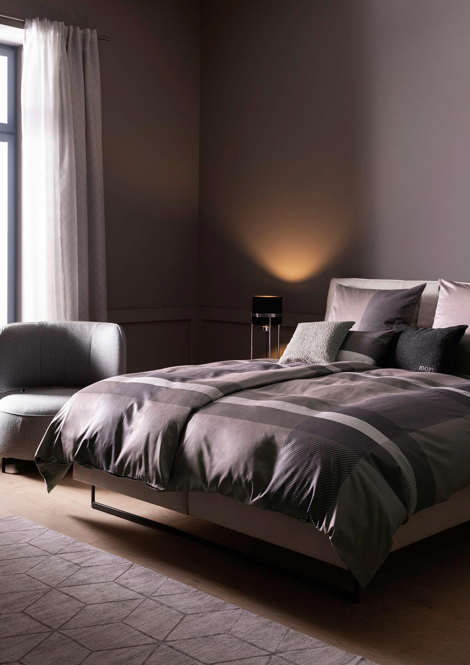 POSTELJNINA MODERN 140/200 cm mako saten vijolična - vijolična, Konvencionalno, tekstil/naravni materiali (140/200cm) - Joop!