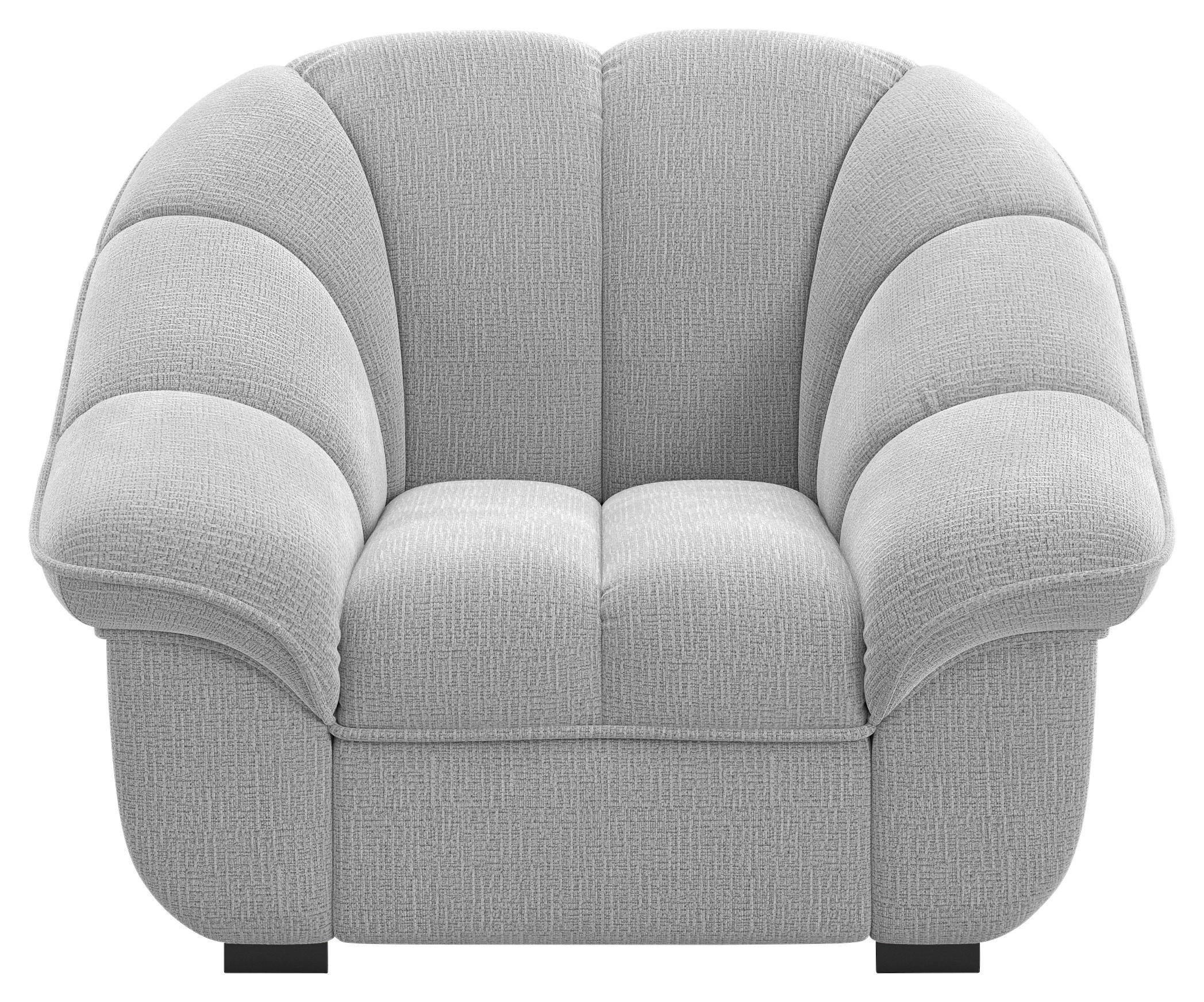 SESSEL in Chenille Hellgrau  - Hellgrau/Schwarz, KONVENTIONELL, Kunststoff/Textil (110/88/104cm) - Welnova