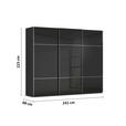 SCHWEBETÜRENSCHRANK  in Schwarz  - Chromfarben/Schwarz, KONVENTIONELL, Glas/Holzwerkstoff (242/223/68cm) - Novel