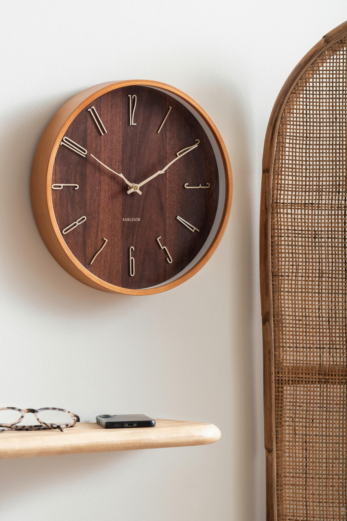 WANDUHR Rama Braun  - Braun, Basics, Holzwerkstoff (30cm) - Karlsson