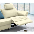 3-SITZER-SOFA in Leder Weiß  - Schwarz/Weiß, Design, Leder/Metall (190/84/99cm) - Dieter Knoll