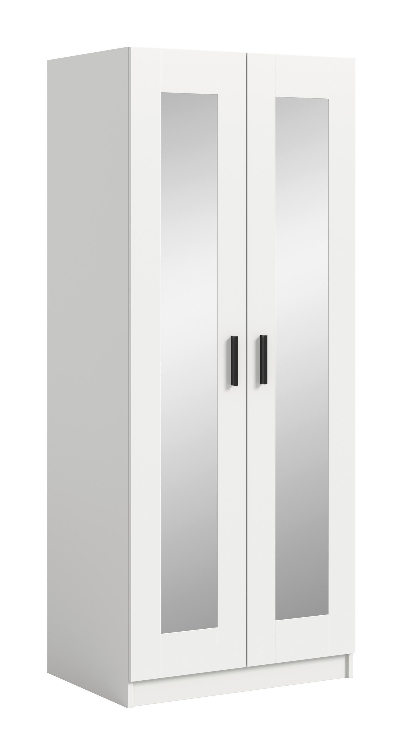 DREHTÜRENSCHRANK 80/195/56 cm,  in Weiß, 2 Tür(en)-türig  - Schwarz/Weiß, ROMANTIK / LANDHAUS, Holzwerkstoff/Kunststoff (80/195/56cm) - Livetastic