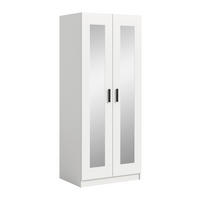DREHTÜRENSCHRANK  in Weiß  - Schwarz/Weiß, ROMANTIK / LANDHAUS, Holzwerkstoff/Kunststoff (80/195/56cm) - Livetastic