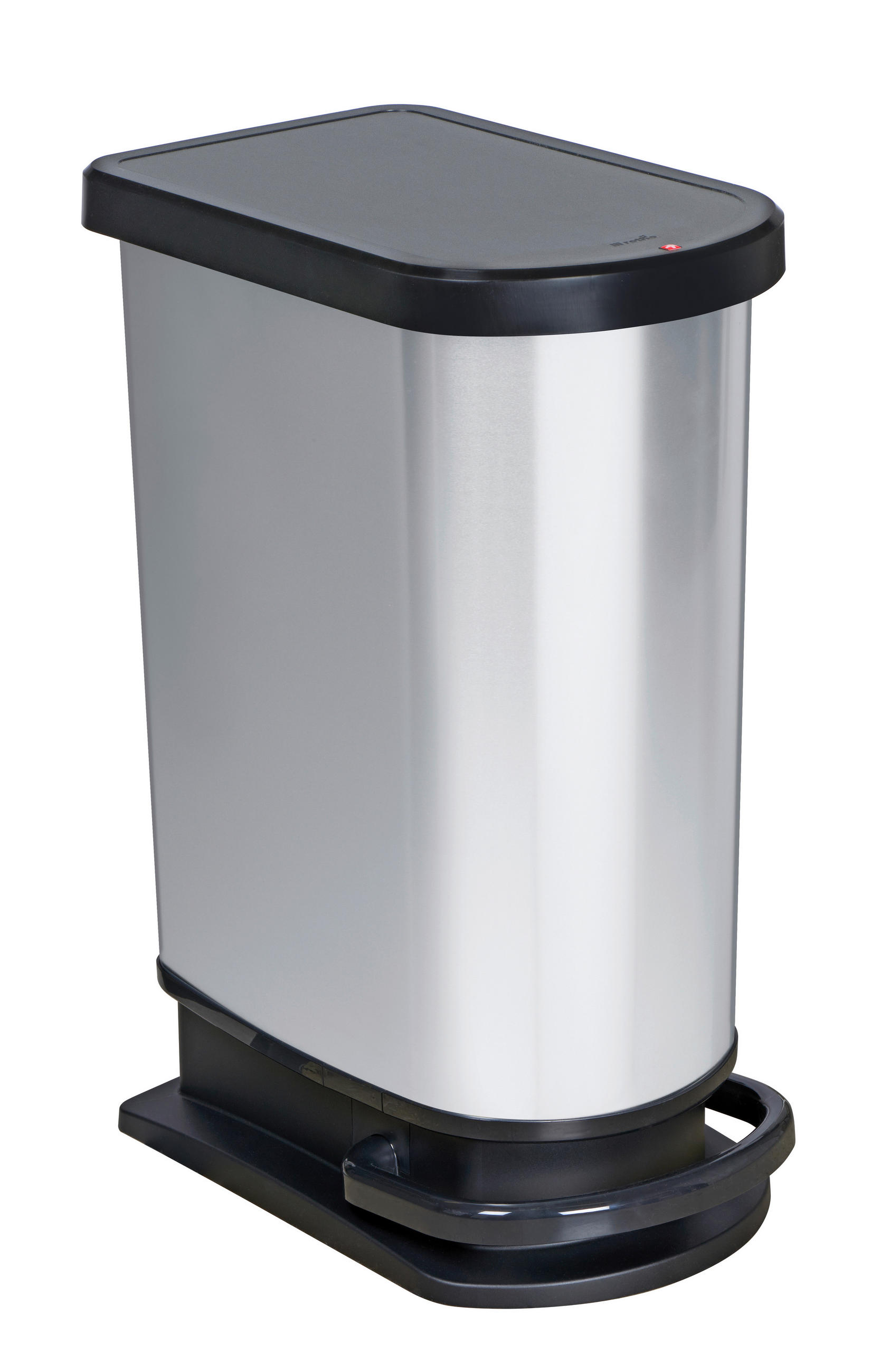 ABFALLEIMER 50 l  Kunststoff  - Silberfarben, Basics, Kunststoff (44/29/67cm) - Rotho