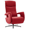 RELAXSESSEL Echtleder Relaxfunktion    - Chromfarben/Rot, Design, Leder/Metall (71/110/83cm) - Beldomo Speed