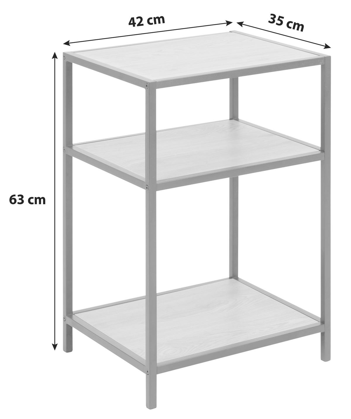 NACHTSCHRANK 42,0/63,0/35,0 cm  - Eichefarben/Schwarz, Trend, Holzwerkstoff/Metall (42,0/63,0/35,0cm) - MID.YOU