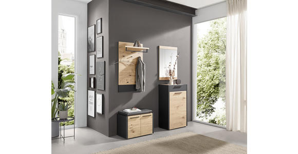 GARDEROBENPANEEL 60/106/27 cm - Eichefarben/Schwarz, Design, Holz (60/106/27cm) - Dieter Knoll