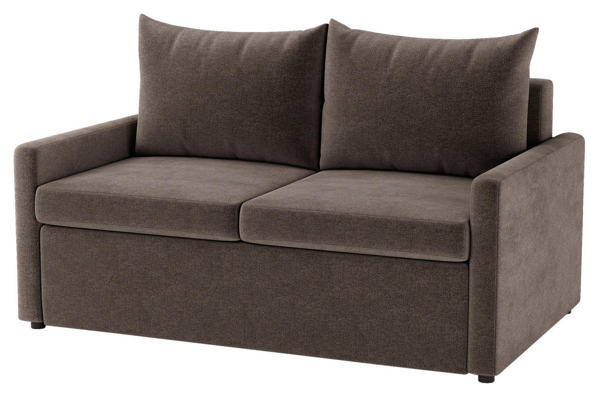SCHLAFSOFA COLOGNE in Flachgewebe Braun  - Schwarz/Braun, Design, Kunststoff/Textil (152/89/92cm) - MID.YOU