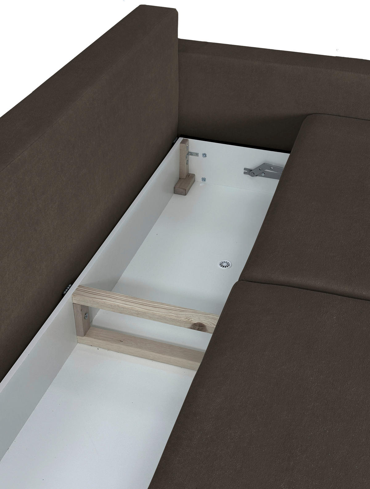 SCHLAFSOFA  mit Liegefunktion Cord Grau  - Schwarz/Naturfarben, Design, Holz/Kunststoff (220/96/98cm) - MID.YOU
