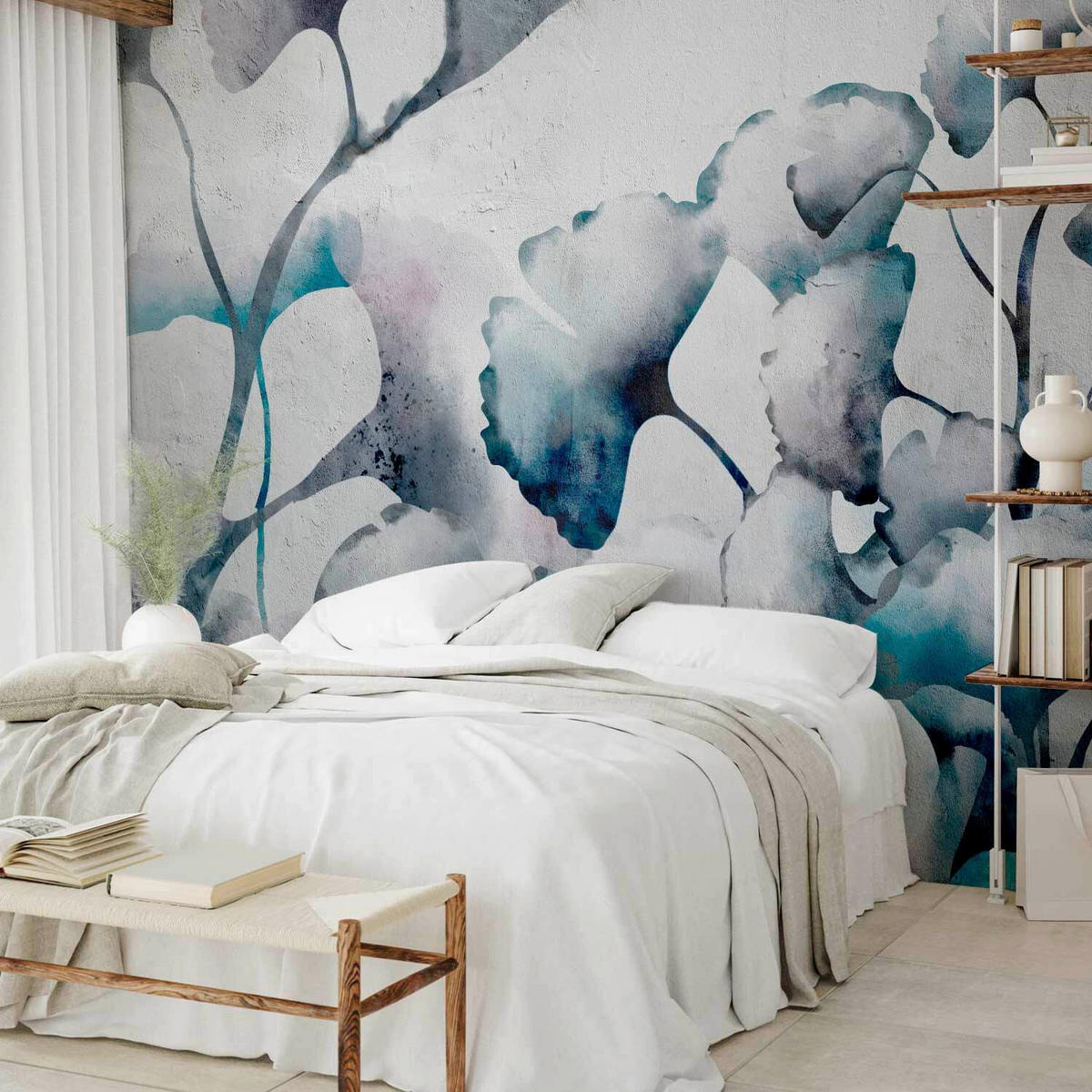 FOTOTAPETE  - Pastellblau/Grauweiß, LIFESTYLE, Textil (400/280cm) - artgeist