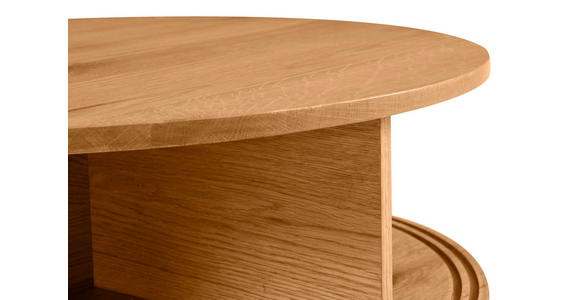 COUCHTISCH Eiche furniert, massiv 80/80/41 cm rund Eichefarben - Eichefarben, Natur, Holz/Holzwerkstoff (80/80/41cm) - Waldwelt