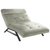 Liege mit motorischer Relaxfkt Mikrofaser Hellgrau, Hellgrün  - Hellgrau/Schwarz, Design, Textil/Metall (120/54-113/158-198cm) - Pure Home Lifestyle