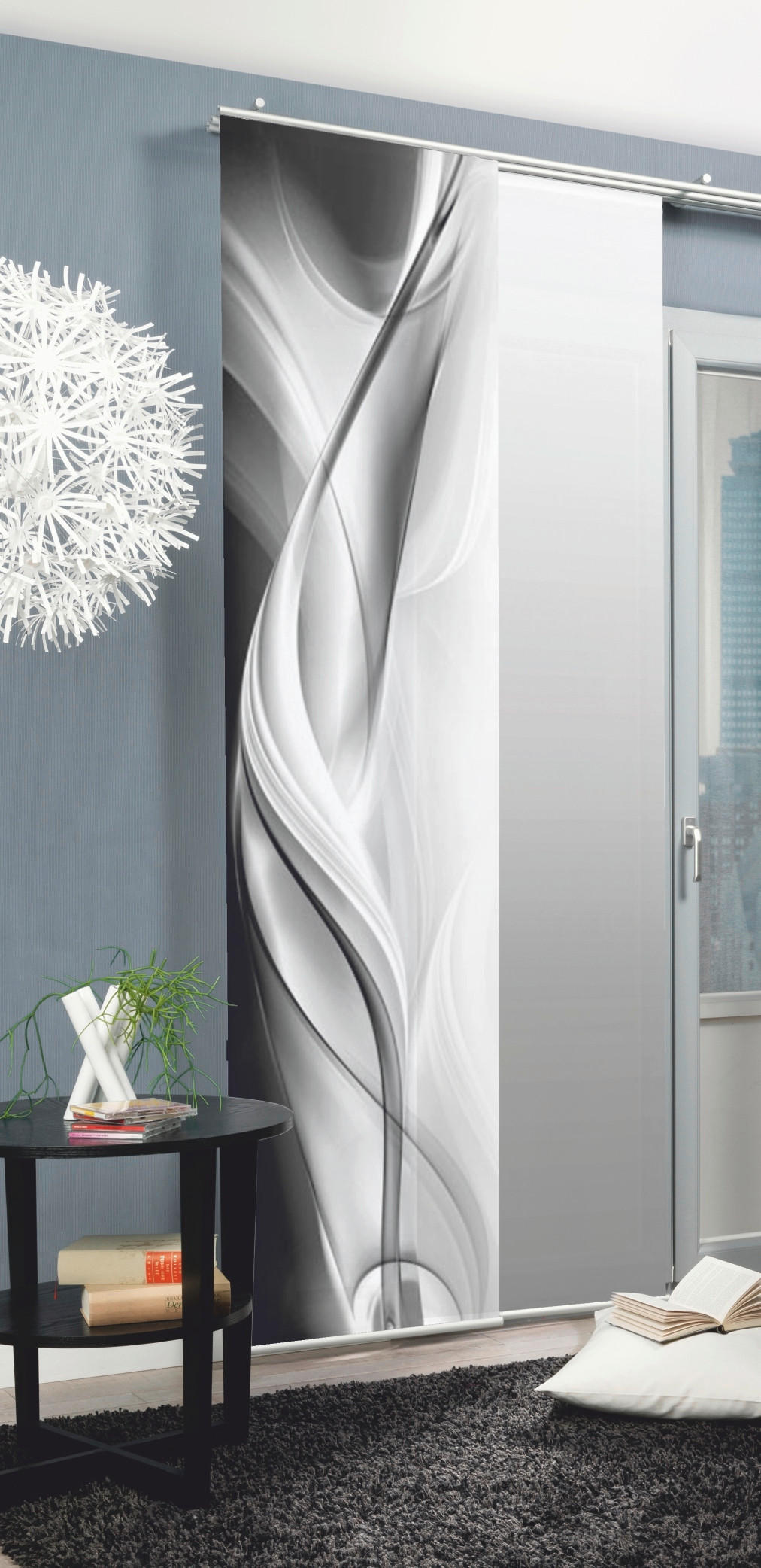 FLÄCHENVORHANG   blickdicht   60/245 cm  - Dunkelgrau/Hellgrau, LIFESTYLE, Textil (60/245cm)