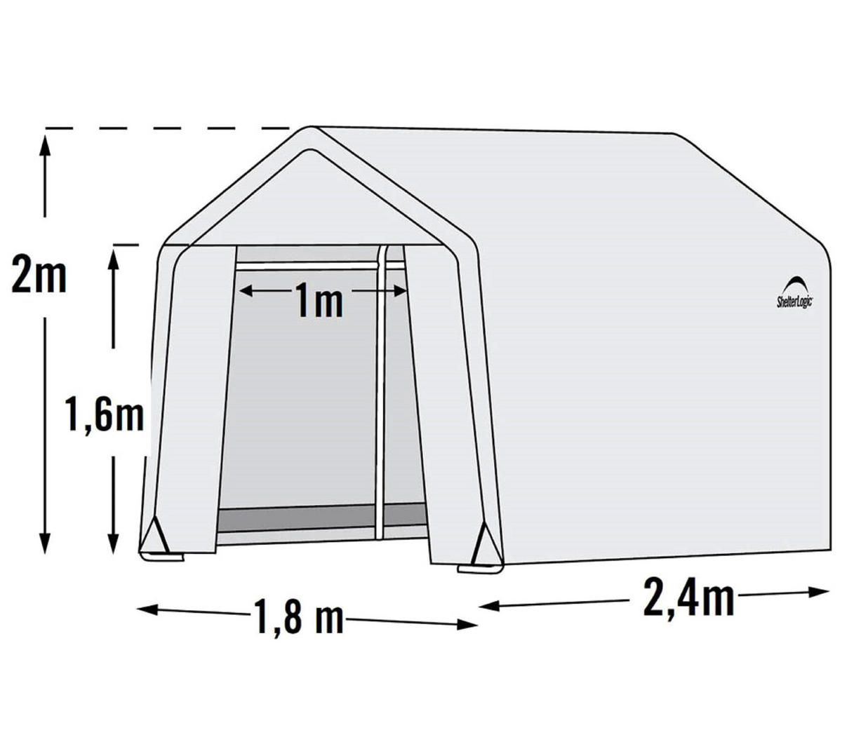 GEWÄCHSHAUS - Weiß, Basics, Kunststoff (240/200/180cm) - Ambia Garden