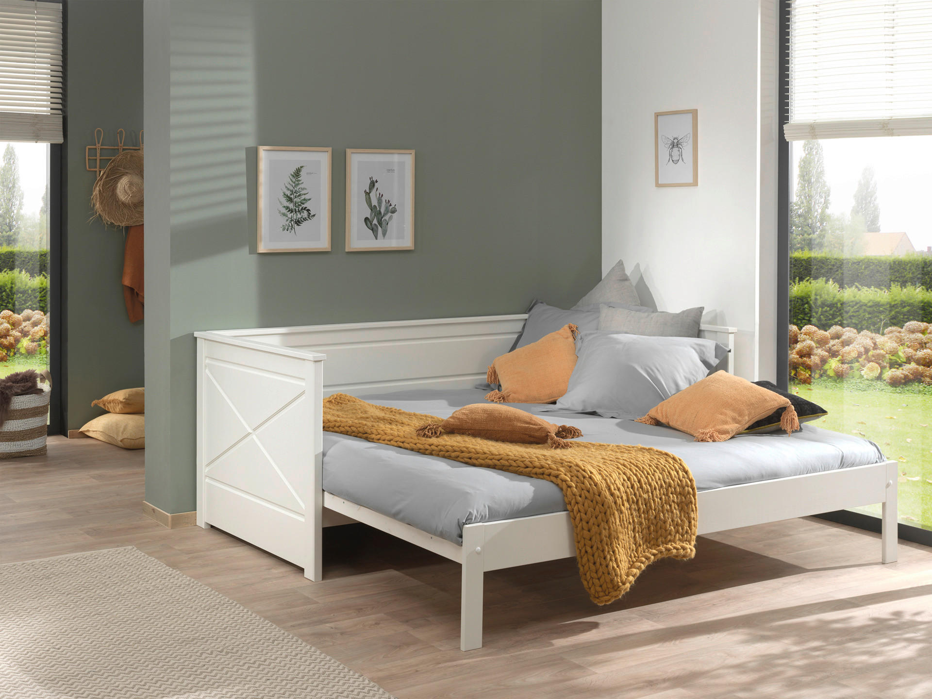 AUSZIEHBETT 90/200 cm  in Weiß  - Weiß, MODERN, Holz/Holzwerkstoff (90/200cm) - MID.YOU