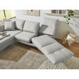 ECKSOFA  in Flachgewebe Silberfarben  175-224/255-365 cm  - Silberfarben/Schwarz, Design, Textil/Metall (175-224/255-365cm) - Dieter Knoll
