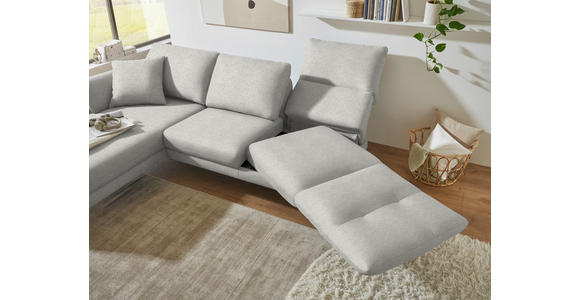 ECKSOFA  in Flachgewebe Silberfarben  175-224/255-365 cm  - Silberfarben/Schwarz, Design, Textil/Metall (175-224/255-365cm) - Dieter Knoll