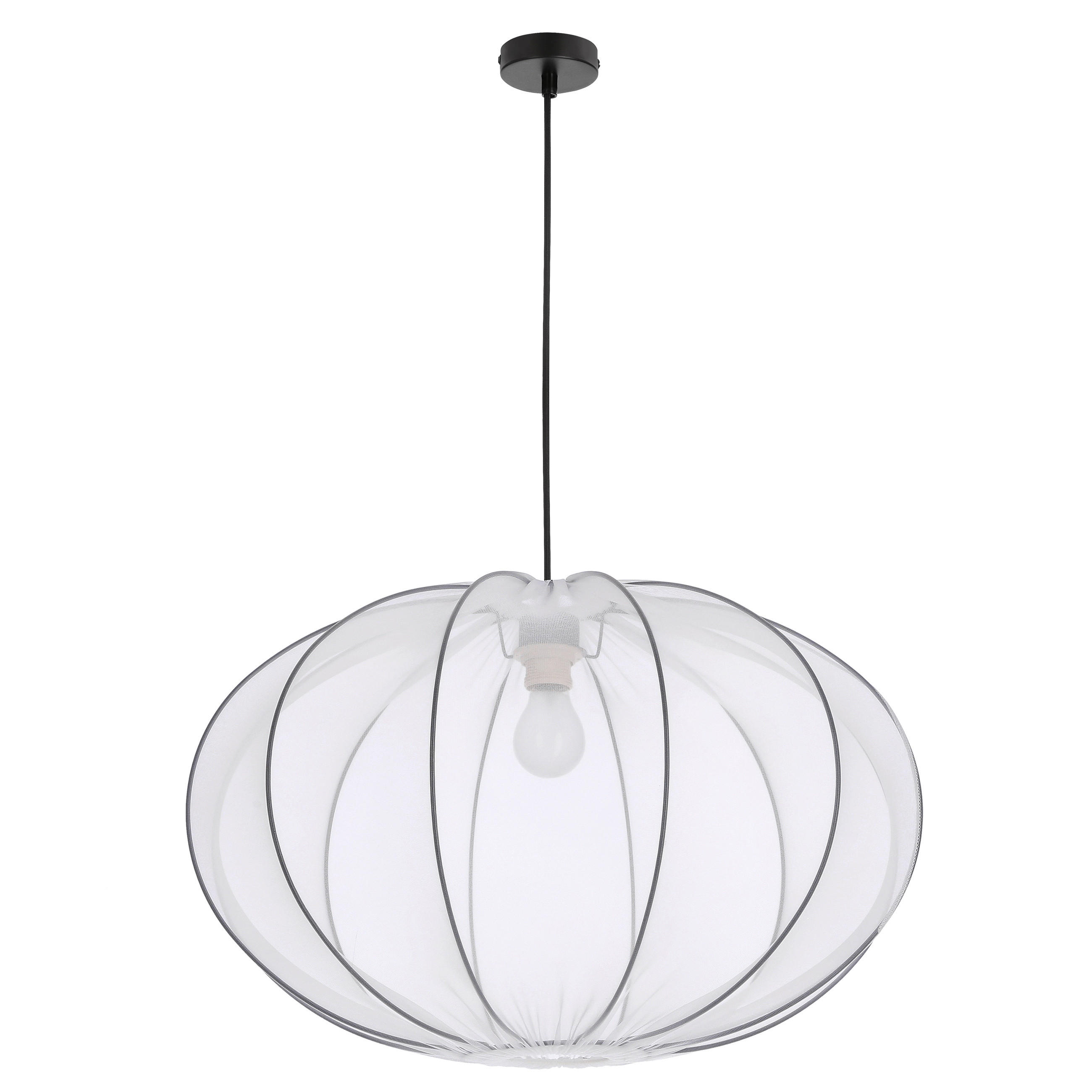 PENDELLEUCHTE 60/60/135 cm  - Schwarz/Weiß, KONVENTIONELL, Kunststoff/Metall (60/60/135cm)