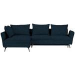 ECKSOFA  in Webstoff Petrol  182/280 cm  - Petrol/Schwarz, MODERN, Textil/Metall (182/280cm) - Carryhome