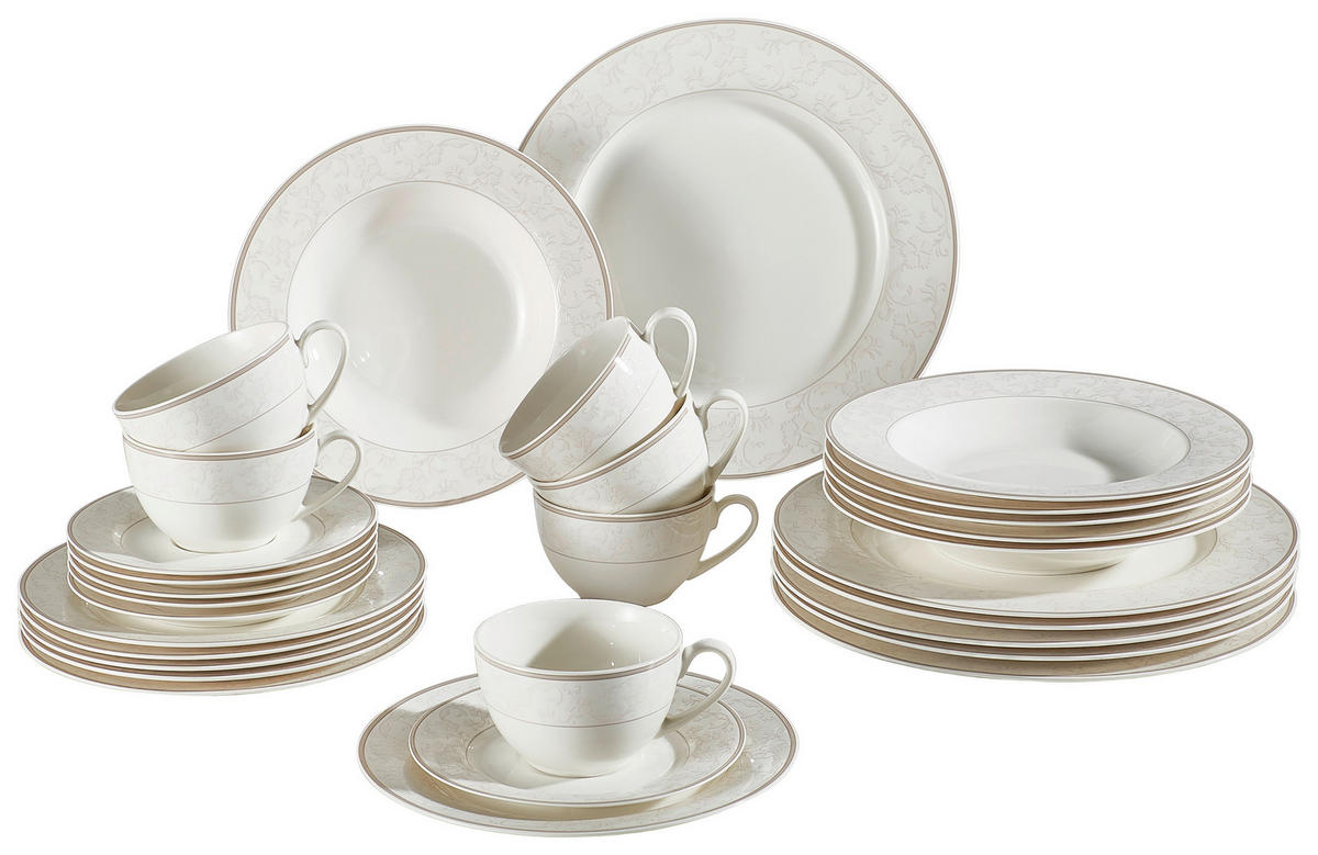 Serviciu De Masă Complet 30 piese  - alb/bej, Design, ceramică - Ritzenhoff Breker