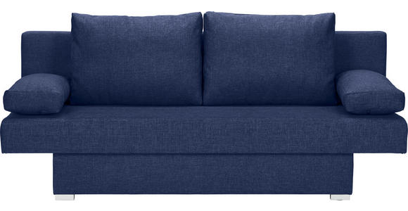 SCHLAFSOFA in Webstoff Dunkelblau - Alufarben/Dunkelblau, Design, Kunststoff/Textil (190/74-86/80cm) - Carryhome