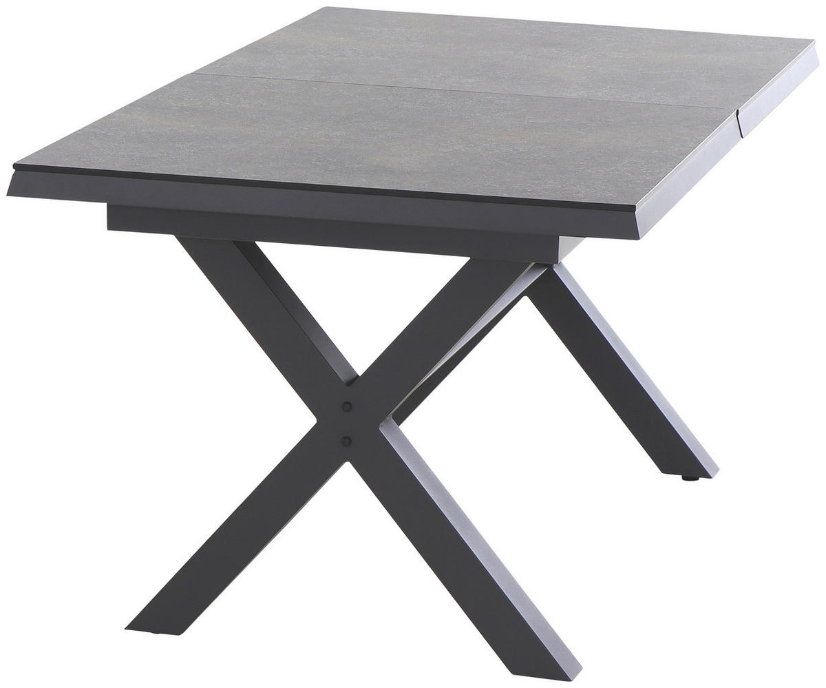 GARTENTISCH 160-200/90/77 cm Metall rechteckig  - Anthrazit/Graphitfarben, Basics, Kunststoff/Metall (160-200/90/77cm) - Siena Garden